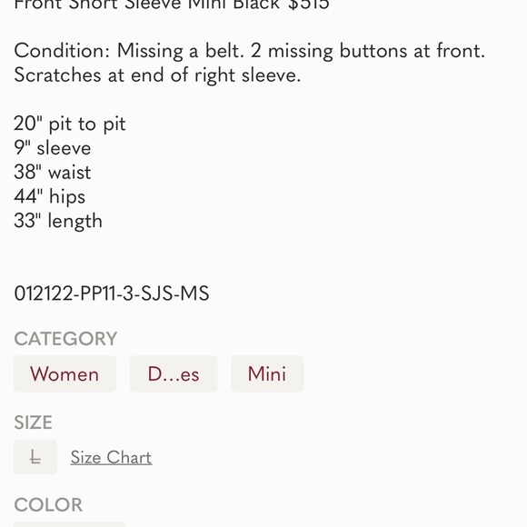 Nanushka Black Button Up Mini Dress - Picture 7 of 8